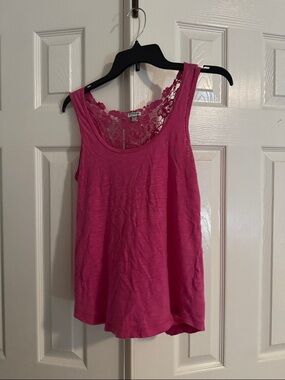 PJ Salvage Hot Pink Lace-Back Tank Top